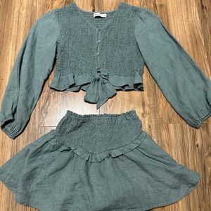 Zara Kids Green Skirt Set